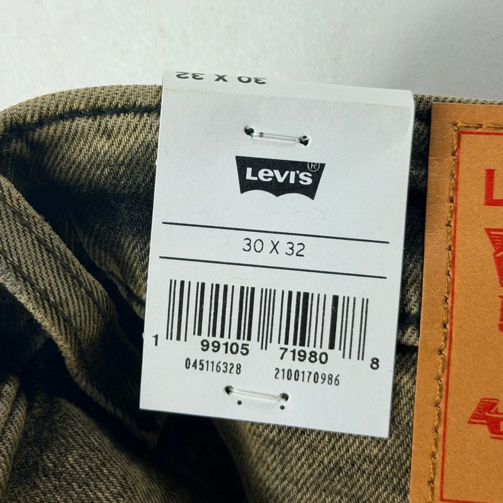 Levi's Jeans 511 Slim Mens 30x32 Olive Brown Acid Wash Flex Stretch NEW